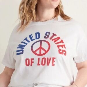 Women's United States of love shirt white plus size old navy fresh size 3X.